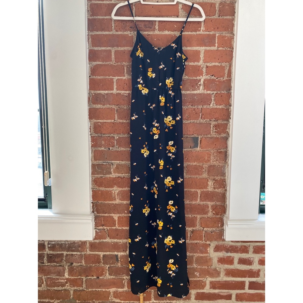 H&M Black Floral Sleeveless Maxi Dress
